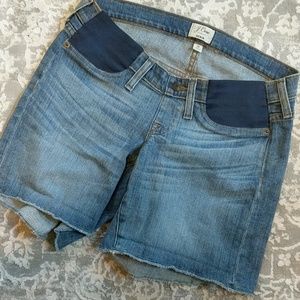 JCrew maternity denim cutoff shorts